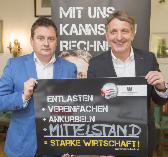 Mag. (FH) Kurt Egger, WB-Direktor; Ing. Josef Herk, WB-Spitzenkandidat und WKO Steiermark Präsident