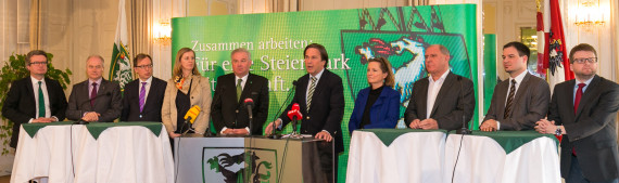 Die steirische Reformpartnerschaft beim Pressefoyer  © Steiermark.at/Frankl