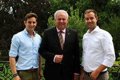 JVP-Landesobmann Lukas Schnitzer, Landeshauptmann Hermann Schützenhöfer und JVP-Generalsekretär Stefan Schnöll