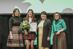 v.l.n.r.: Bundesministerin Claudia Bauer, Bundesrätin Antonia Herunter, Landesobfrau Carolin Kogler, Landeshauptmann-Stellvertreterin Manuela Khom © sofly
